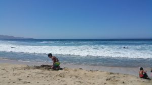 Kid Playing on Cerritos Beach